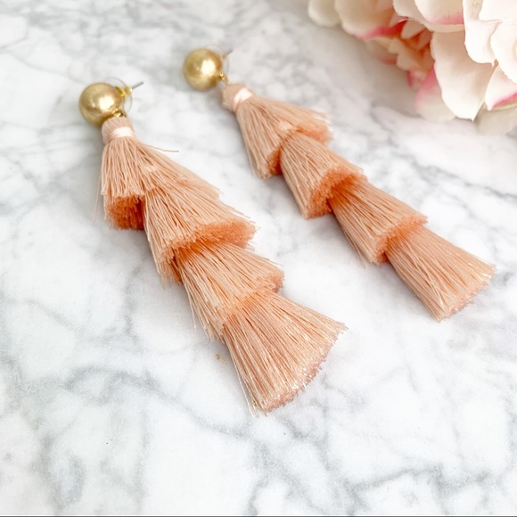 Tiered Tassel Earrings Pink - Picture 2 of 8